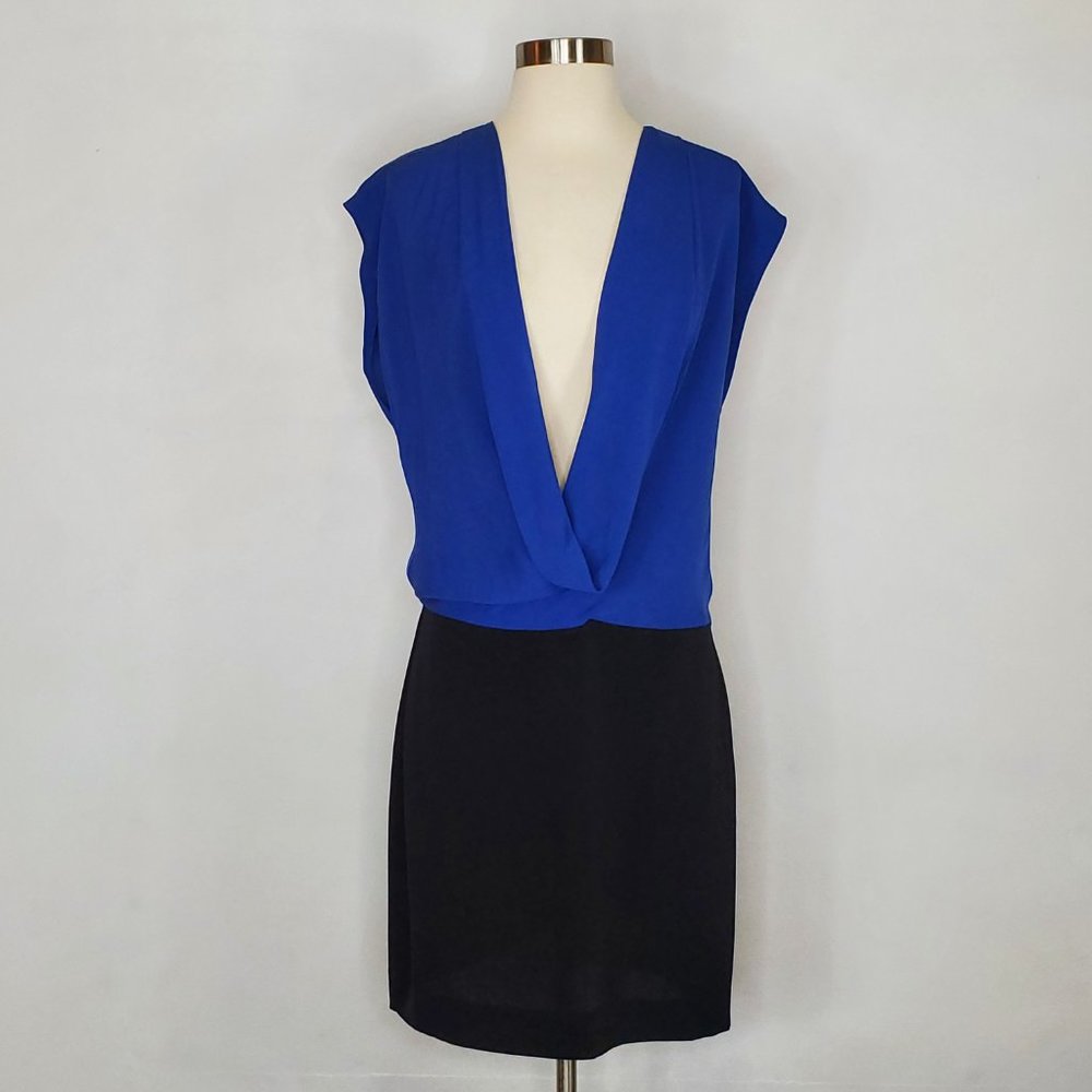 DVF Diane Von Furstenberg Keara Colorblock Silk Dress 8 EUC